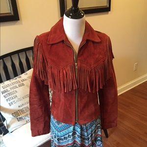 Vintage suede fringe jacket